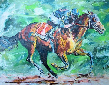 Sport œuvres - courses de chevaux 08 impressionniste